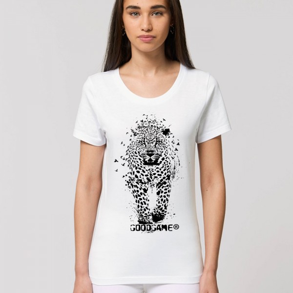 T-shirt femme leopard blanc