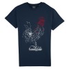 T-shirt coq traits marine