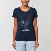 T-shirt  coq traits marine