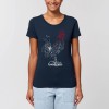 T-shirt  coq traits marine