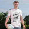 T-shirt  manga rugby rose