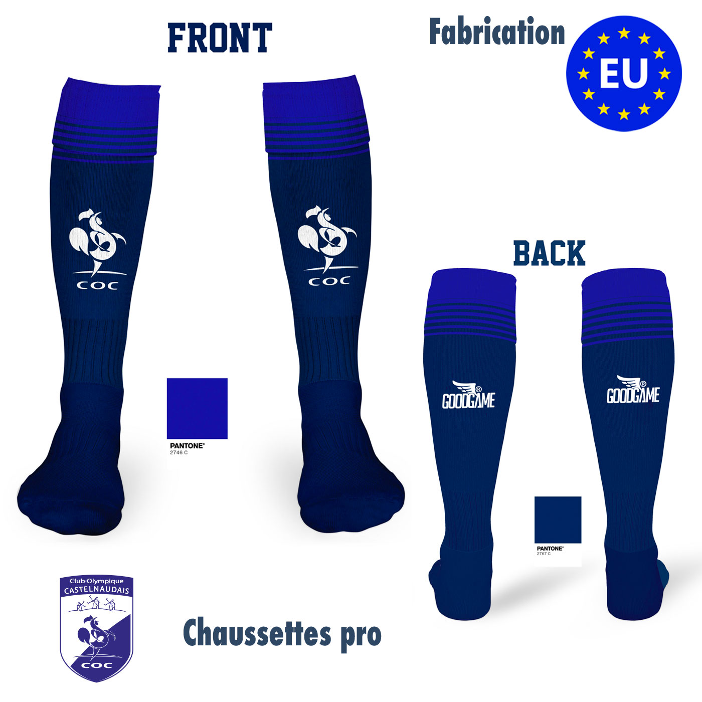 chaussettes de rugby haute qualité Toulouse Montauban